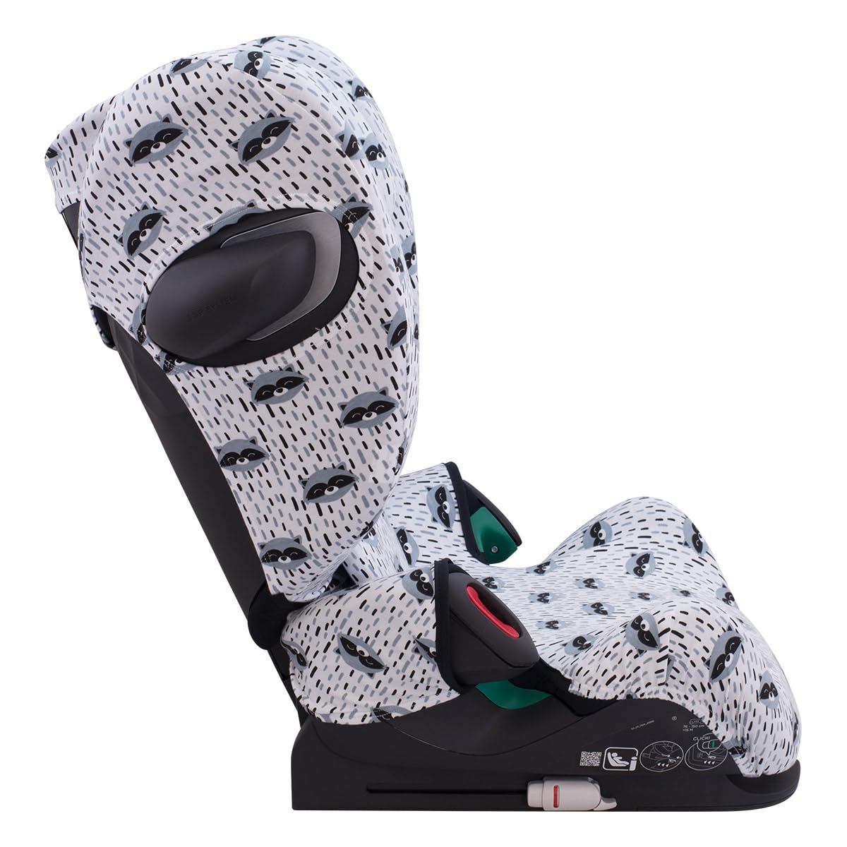 JYOKO KIDS Fodera in Cotone per seggiolino auto compatibile con Cybex Solution G I-size (Raccoon)