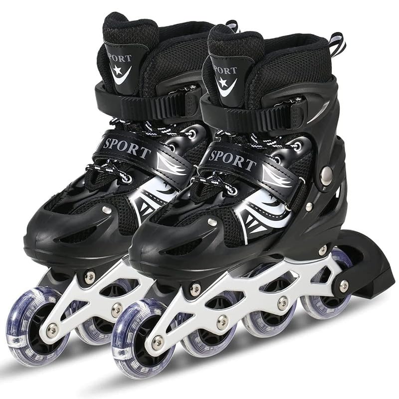 BELLABOTA Adjustable Inline Roller Skates Outdoor Skating Shoes Roller Blades with Featuring Wheels for Kids (Black) (B0CTKM3Y9Y) Amazon Price History, Amazon Price Tracker