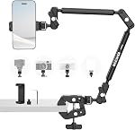 Neewer 22" Magic Arm w Desk C Clamp, Overhead Camera Mount with Articulating Mic Boom Arm 1/4" 3/8" Threads for ARRI, Desktop Stand Holder for Phone Microphone Webcam Action Camera Video Light, UA057