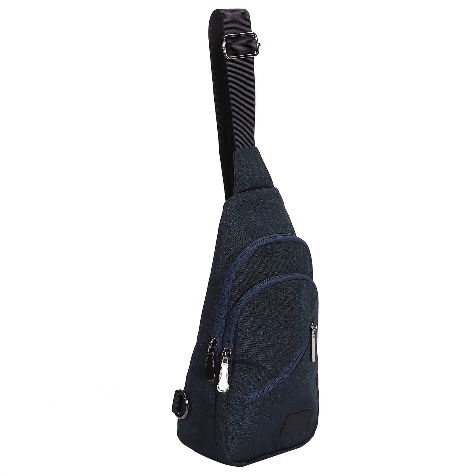 Chest Bag, Polyester Comfortable Adjustable Waterproof Shoulder Messenger Bag for Travel(Dark Blue)