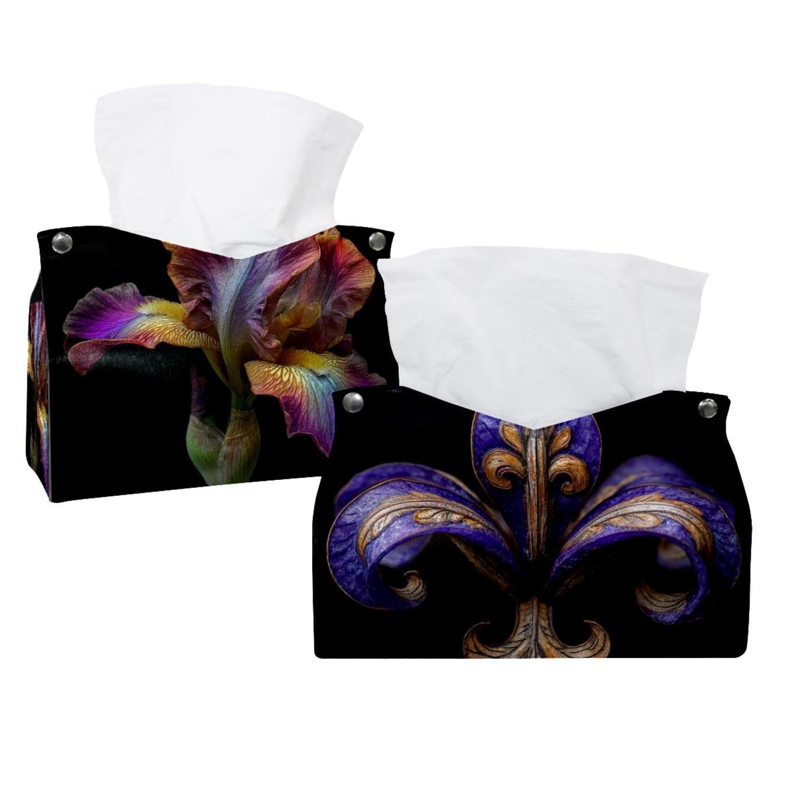 Housse de boîte à mouchoirs iris pour sublimer votre table de chambre ou bureau