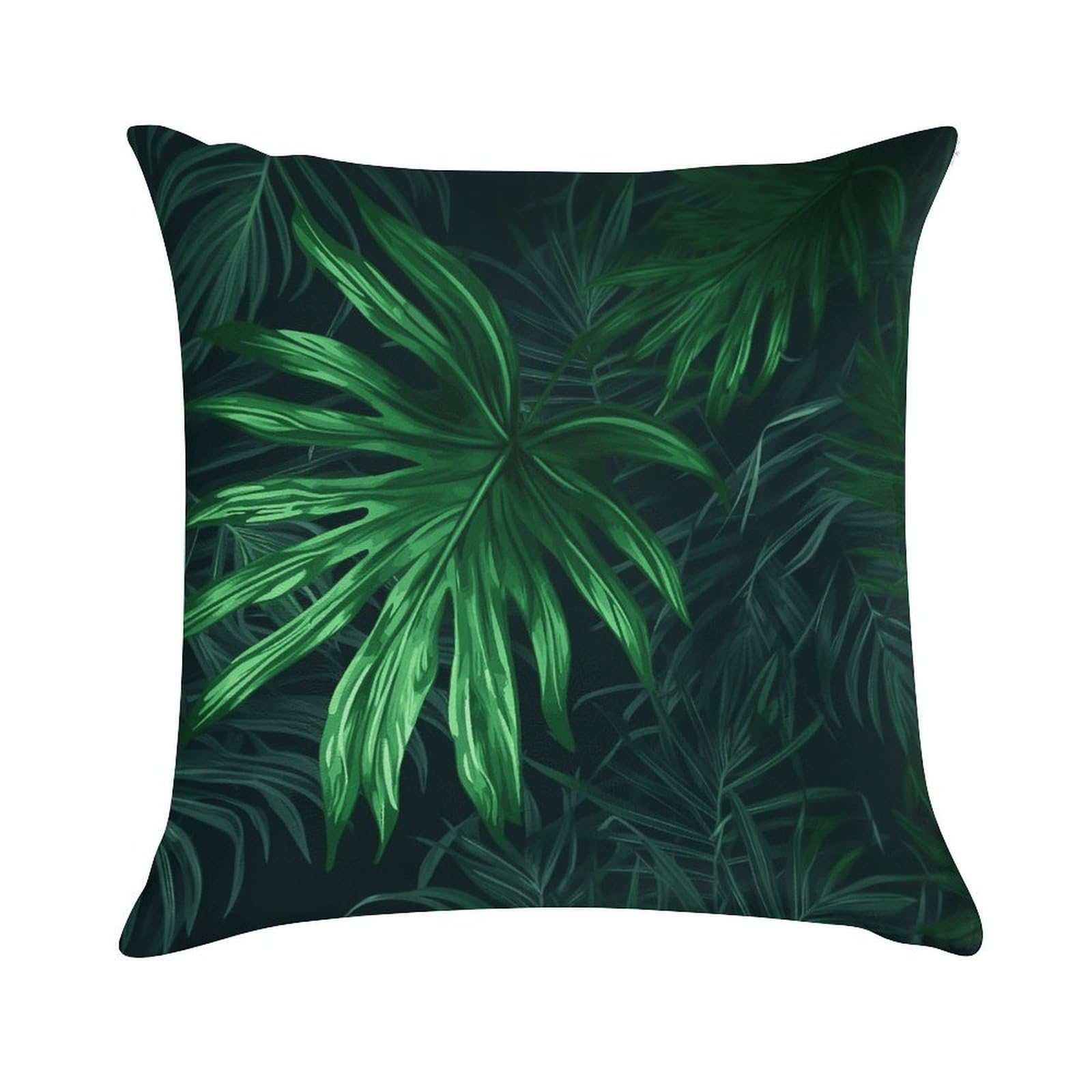 VstaDank Green Tropical Jungle Plant Throw Pillow Cover Square Lumbar Throw Pillow Case Soft Decorative Cushion Cases Short Plush Pillowcase with Zipper Luxury Cozy Pillows Shams for All Seasons