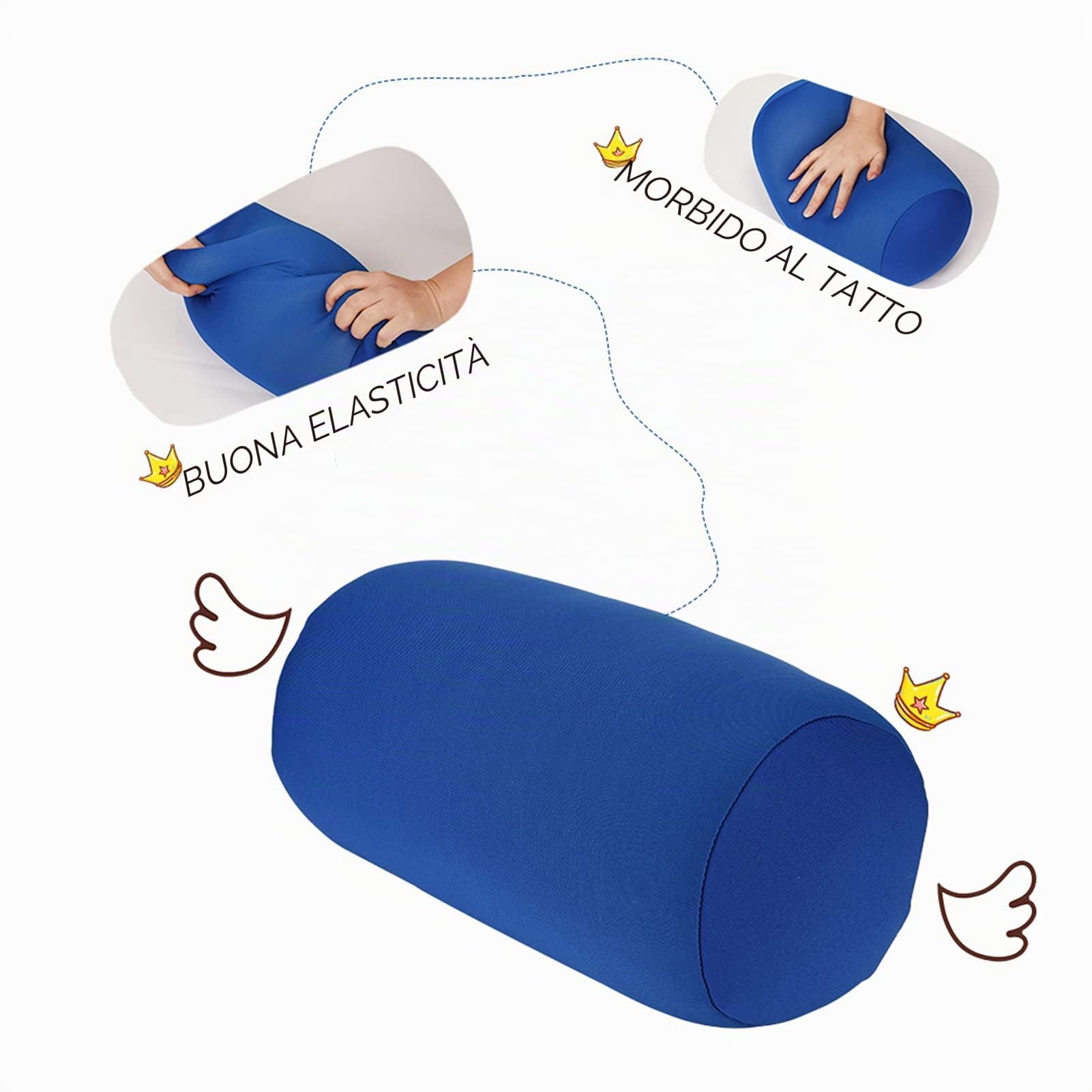 Cuscino a Tubo con Rinforzo in Microsfere, Rotolo Cervicale Rotondo Mini Cuscino per Schienale in Microsfere, Cuscino per la Testa Posteriore, Cuscino per Cuffia Antistress