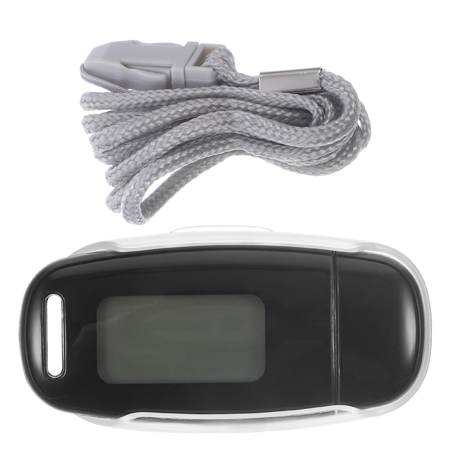 Happyyami Podómetro Multifuncional Portátil Pantalla Retroiluminada, Contador de Pasos Profesional en Abs Negro, USB Recargable, Adecuado para Caminar y Fitness Diario