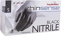 Vista 3 de FoodHandler 103-TS12-BLK FoodHandler thinsense nitrilo SM negro (paquete de 1000)