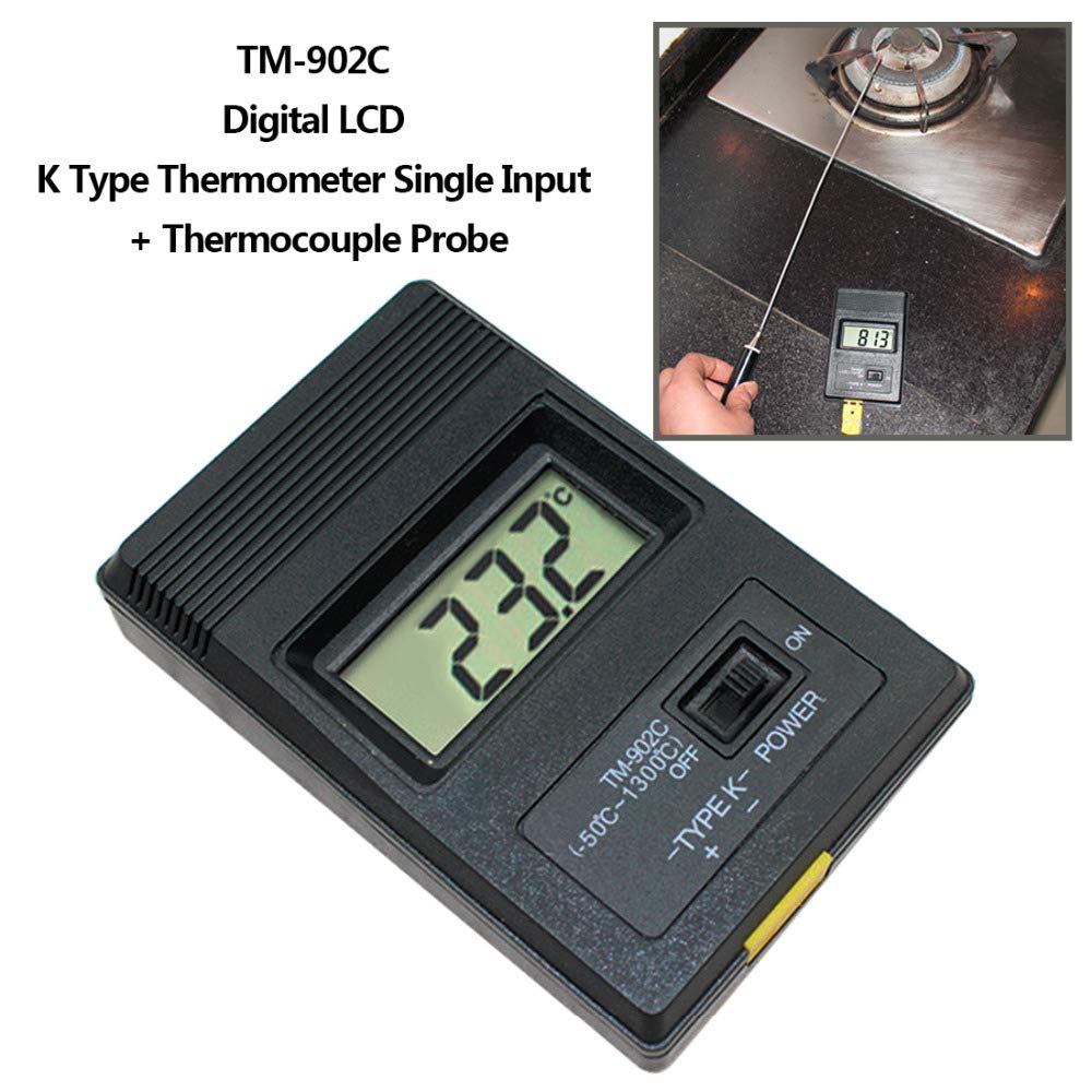 Digital Thermocouple Temperature Thermometer with K-Type Thermocouple Probe Black K Type Thermocouple Thermometer