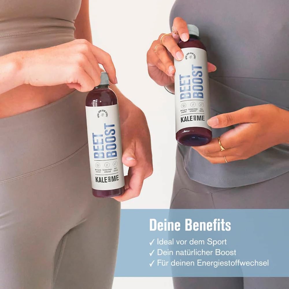 Kale&Me Beet Boost 12er Bundle – 12 Flaschen mit je 320 ml – kaltgepresster Rote Beete Saft mit Zitrone & Acerola – reich an natürlichem Nitrat – vegan, ohne Zusatz- & Konservierungsstoffe