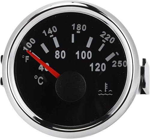 FastUU Medidor eléctrico de temperatura del agua, 104.0-248.0F impermeable, medidor de temperatura de agua para barco, 2.047in2 pulgadas, medidor de