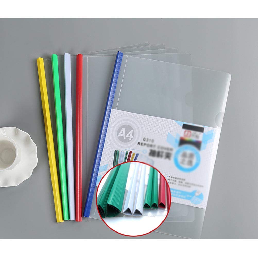 STOBOK 10pcs File Folders Simple Transparent A4 Paper Plastic Report Cover Orgnizer Contract Holder for School Home