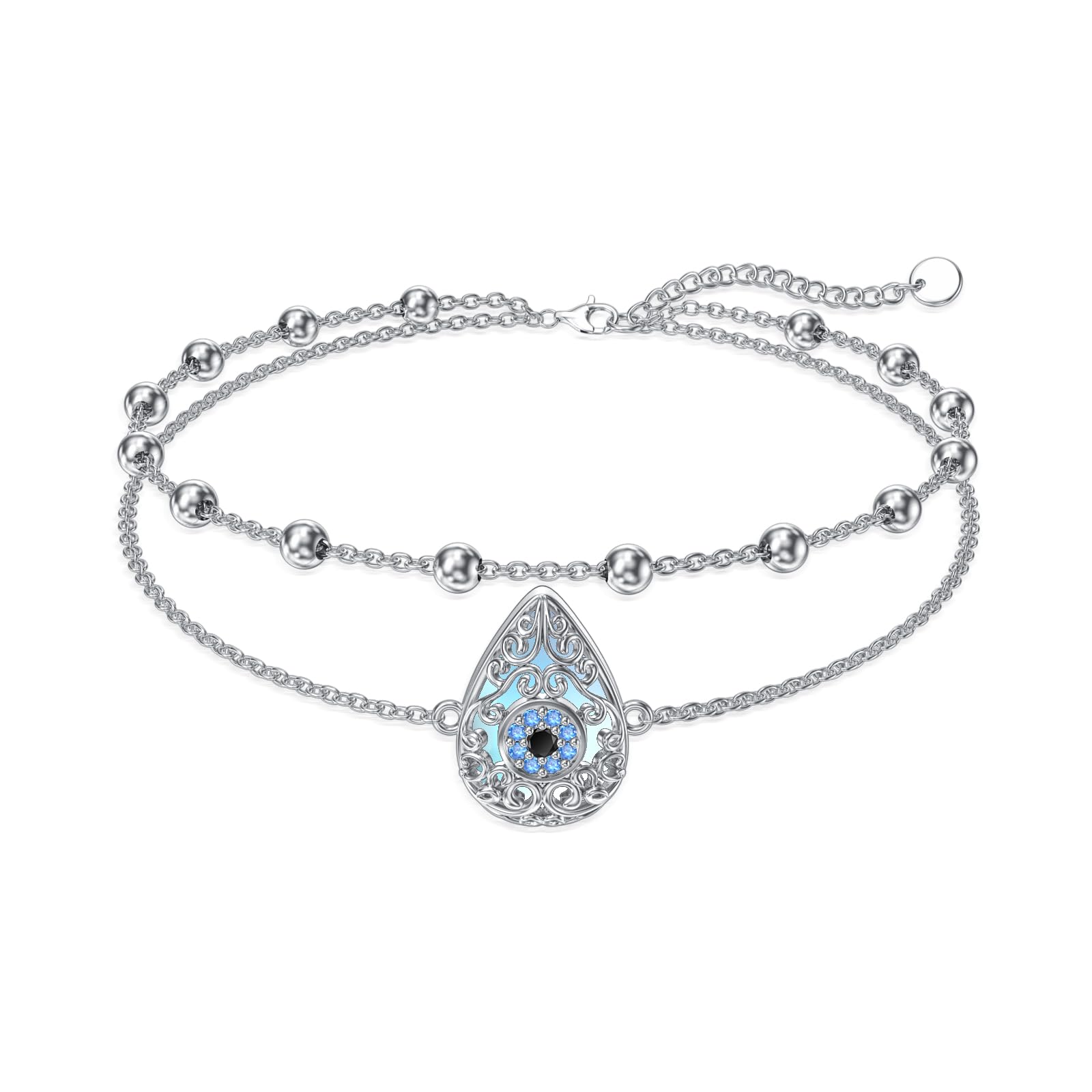 925 Sterling Silver Layered Ankle Bracelets for Women Jewelry Gifts