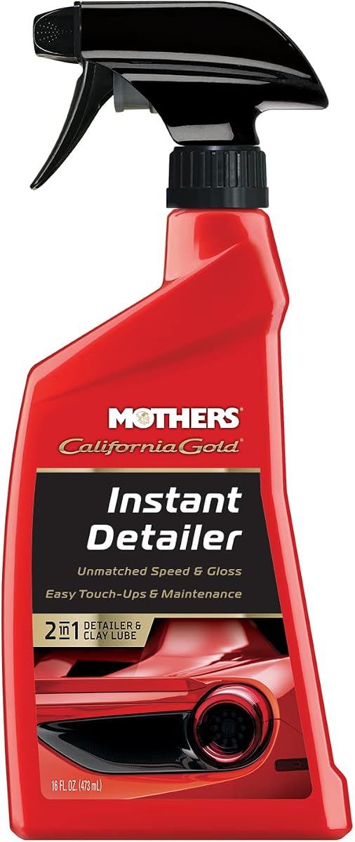 California Gold Instant Detailer, 16 oz. (08216) | Elimina manchas, polvo y huellas dactilares, aumenta el brillo y el deslizamiento, lubricación para barras de arcilla, retoques rápidos y mantenimiento