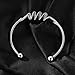 YOHAX Hip Hop Bracelet Fashion Open Stainless Steel Bracelet Simple Hip Hop Men's and Women's Bracelet (silvery, geometry)