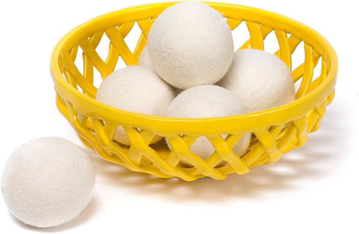 Wool Dryer Balls - Natural Fabric Softener, Reusable Handmade Nontoxic Hypoallergenic 100% Organic Made in USA - Natural Softener & Perfect for Sensitive Skin - 6-Pack