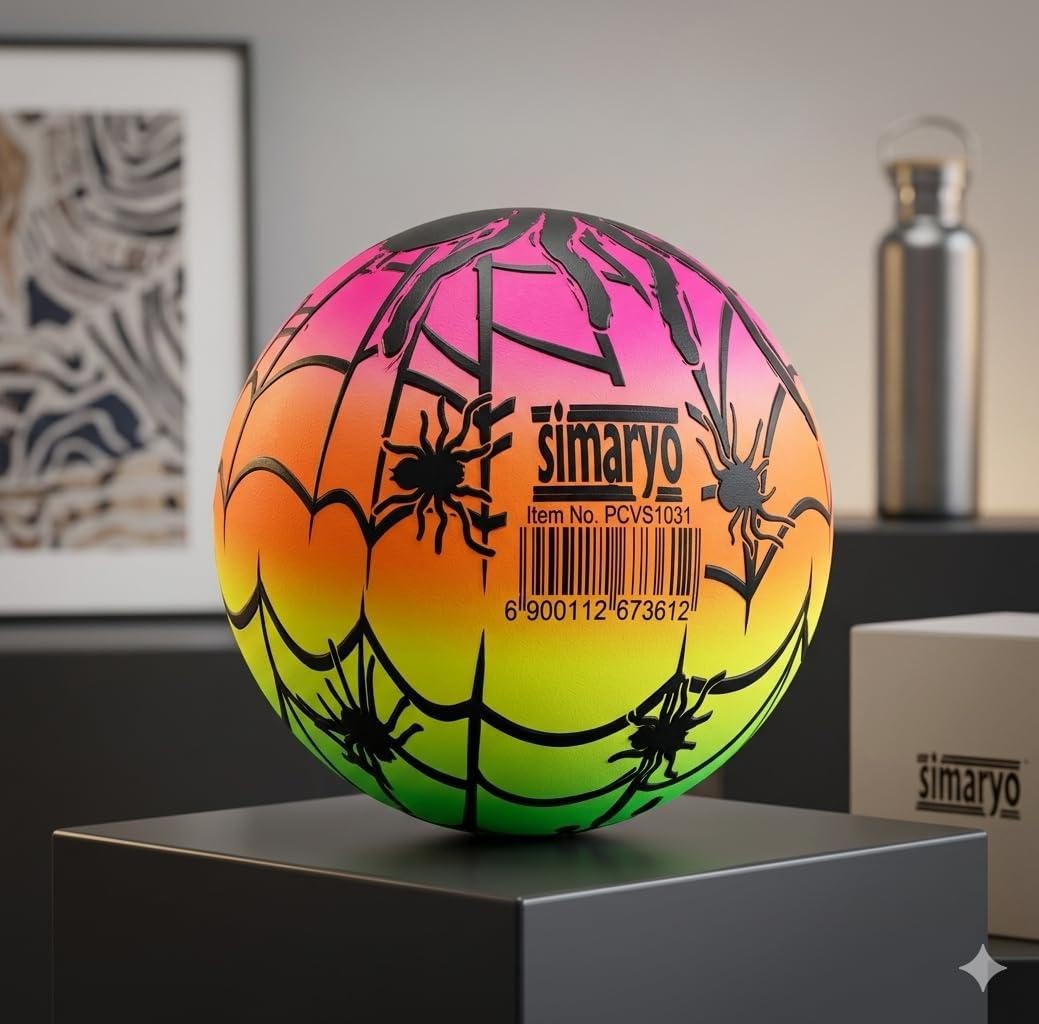 Premium Kids Football with Spider Web Design | Soft Lightweight Multicolor Play Ball for Indoor & Outdoor Games | Fun Sports Ball for Boys & Girls Pack of 2-image-11