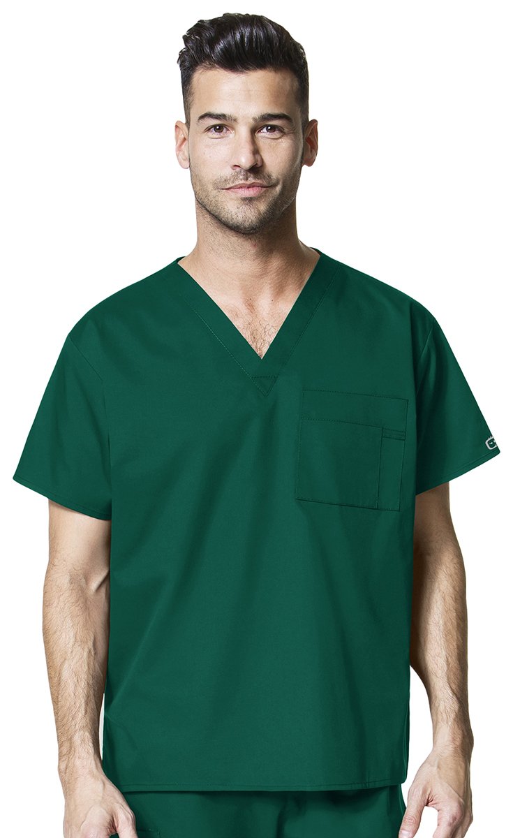 WonderWink Womens Unisex V-Neck Top Medical Scrubs Shirt, Hunter Green, XX-Large US
