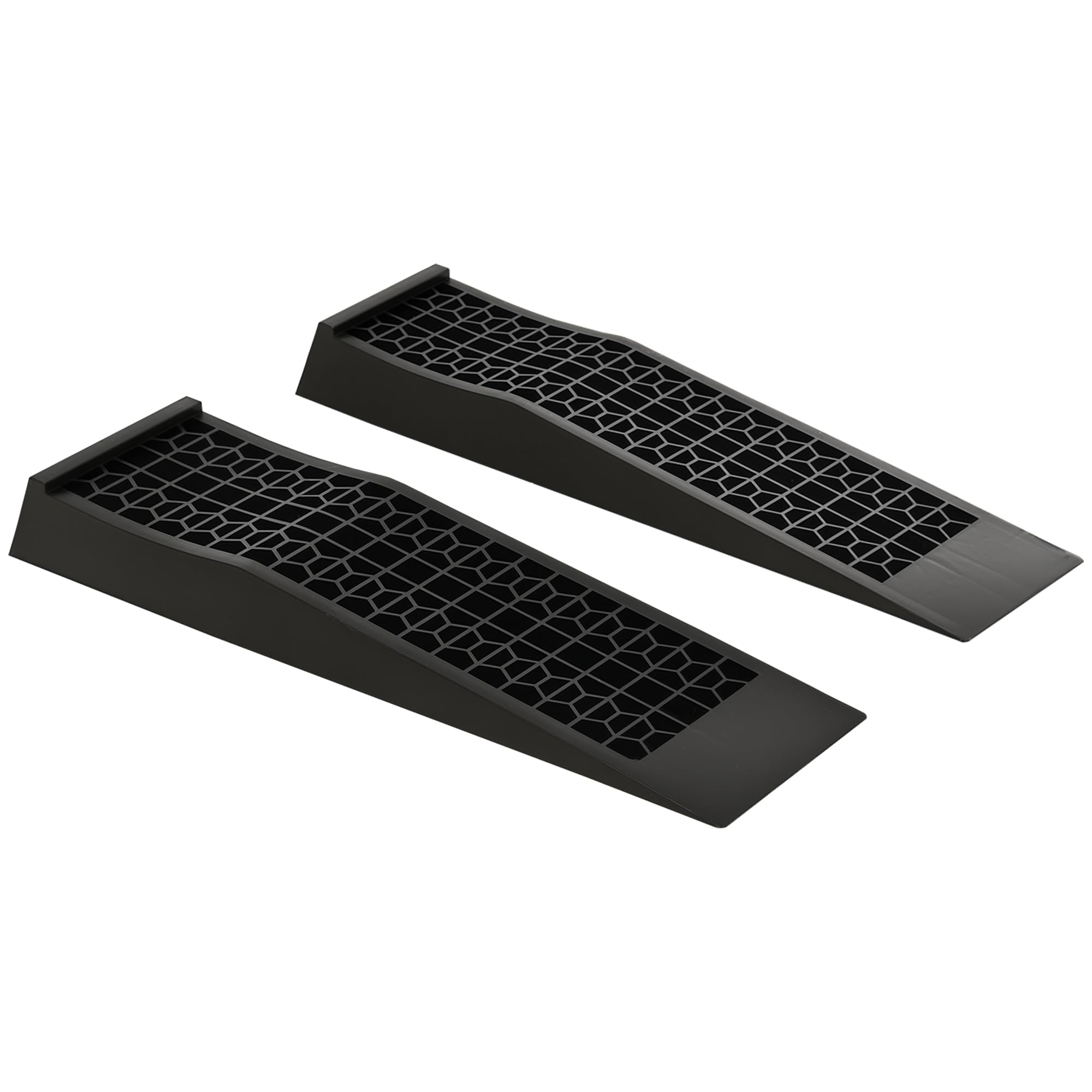 HOMCOM Juego de 2 Rampas para Coche de Plástico, Rampas Portátiles Carga hasta 3 Toneladas para Coches SUV Furgonetas Pequeñas, Antideslizante, Estable, 70x19,​5 cm, Negro
