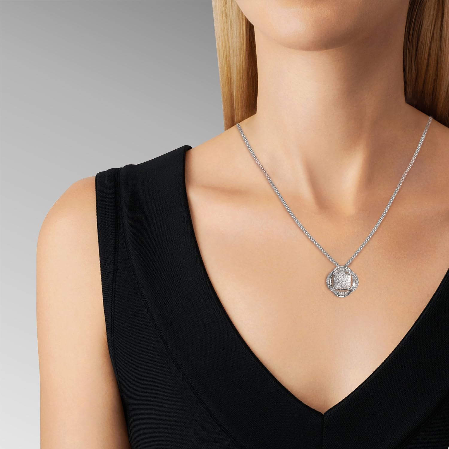 Designer Iced Out Pendant Necklace for Women Wheat Chain Lines Cubic Zirconia Necklace Jewelry Gift - Image 5