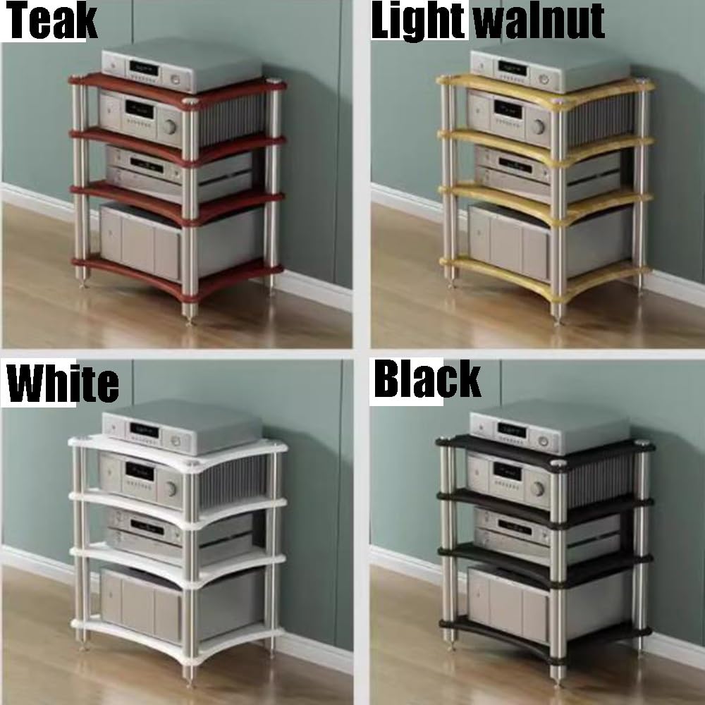 Étagère à 1 niveau pour tourne-disque - Console multimédia - Composants stéréo - Pour matériel audio et vinyle - 10 cm de haut - Noir