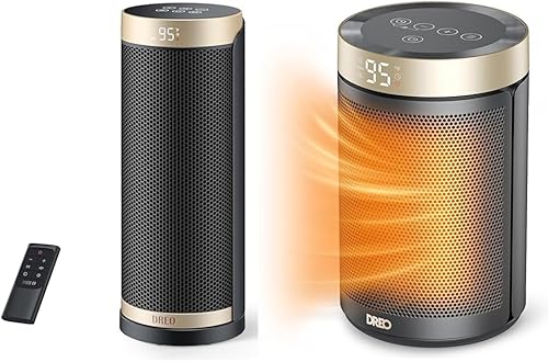 Dreo Calentador de espacio, calentadores eléctricos portátiles de 1500 W para uso en interiores, oscilación de 70, temporizador de 12 horas y