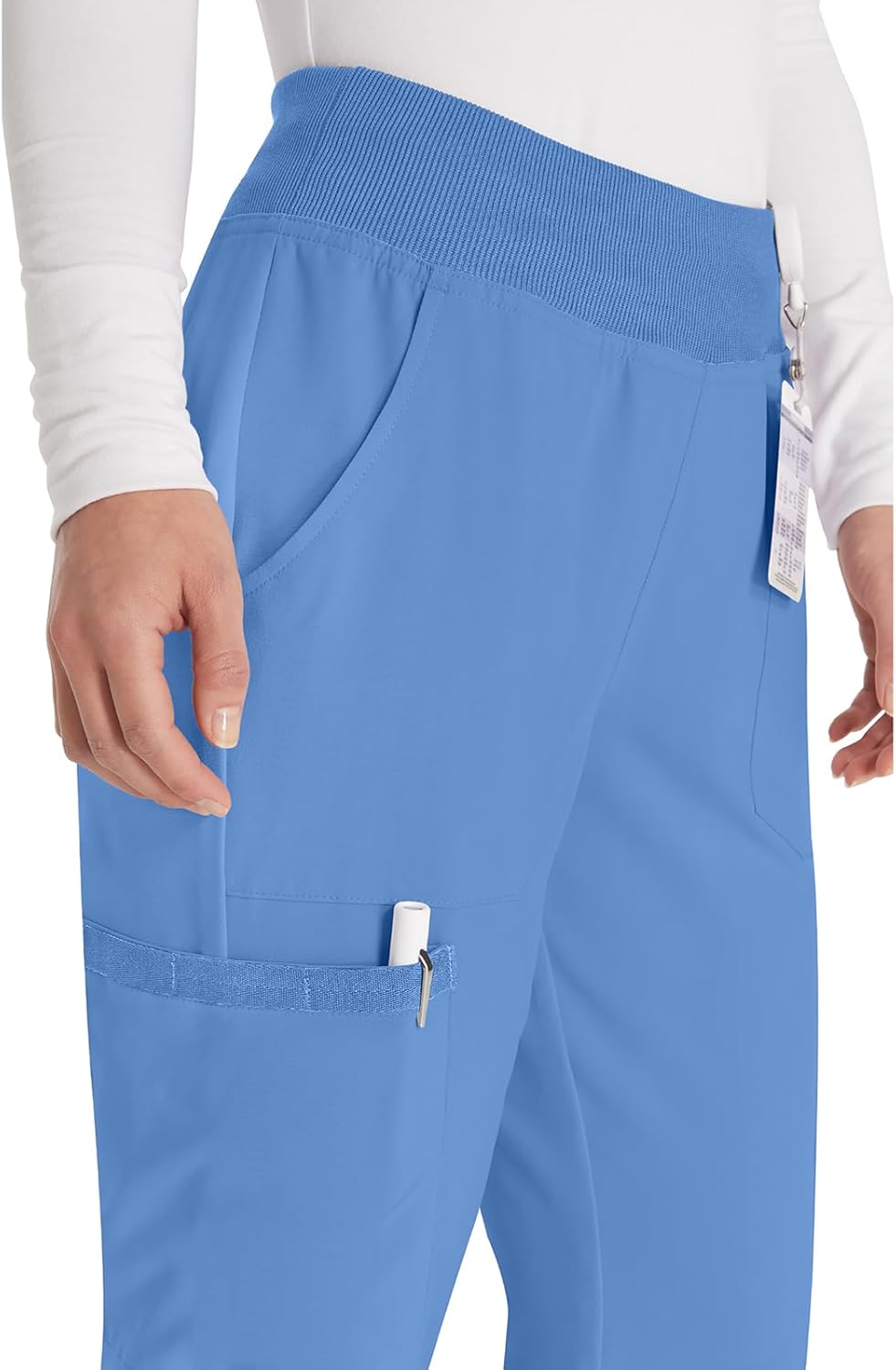 EDS Essentials Scrubs for Women, Yoga-Inspired Pull-On Pant with Four-Way Stretch and Moisture Wicking DK005 - Image 2