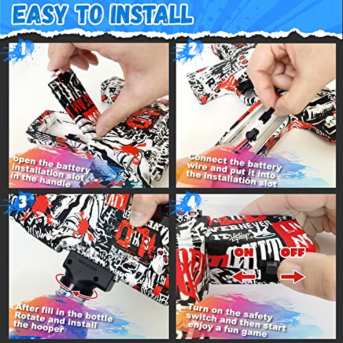 Gel Ball Blaster - Splatter Ball Blaster With Goggles & 60000 Gel Balls - Outdoor Yard Activities Shooting Game Toys For Kids Boys Adults Age 12+, Ideal Birthday Christmas Boys Gift Blue Oskeray #TOP4