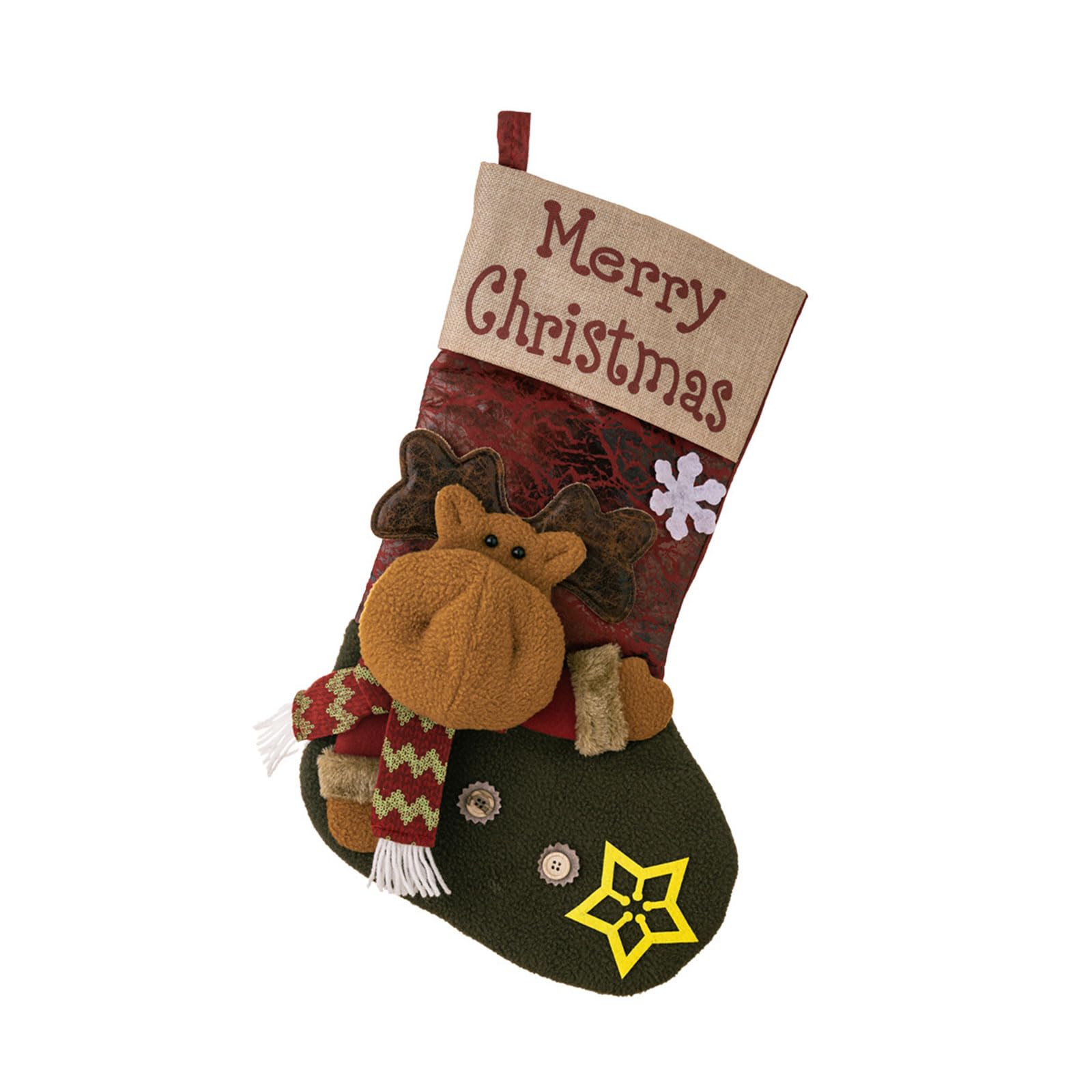 YPBEW Christmas Socks Gift Bag Storage Pouch Children Gift Decor Snowmen/Elk/Old Large Stockings Ornament Decorations Vintage Christmas Decor