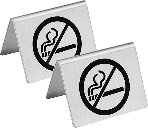 Vista 9 de New Star Foodservice Letrero de Mesa de Acero Inoxidable (Negro (Reservado), 6 Pulgadas por 1.5 Pulgadas (Juego de 2))