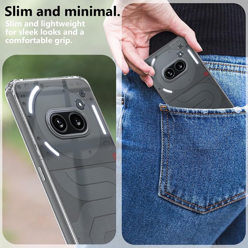Image of Case Creation New Nothing Phone 2A Premium Imported 0.3mm Crystal Clear Totu Silicone Transparent Flexible Soft Corner Protection with TPU Slim Back Case Color Cover for Nothing Phone 2A