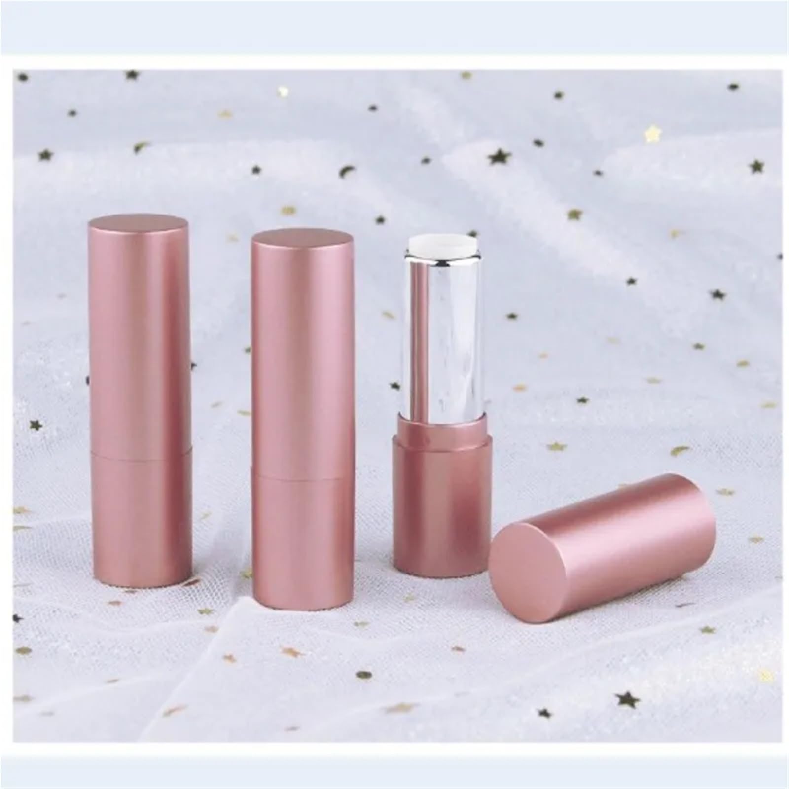 Leere Lippenstift-Röhren, 10 Stück, 12,1 mm, leere Lippenstift-Behälter, Flaschen, matt, Roségold, Lippenstift, Lippenstift, Lippenstift, Lippenstift, Tuben für DIY-Lippenstift (30 Stück)