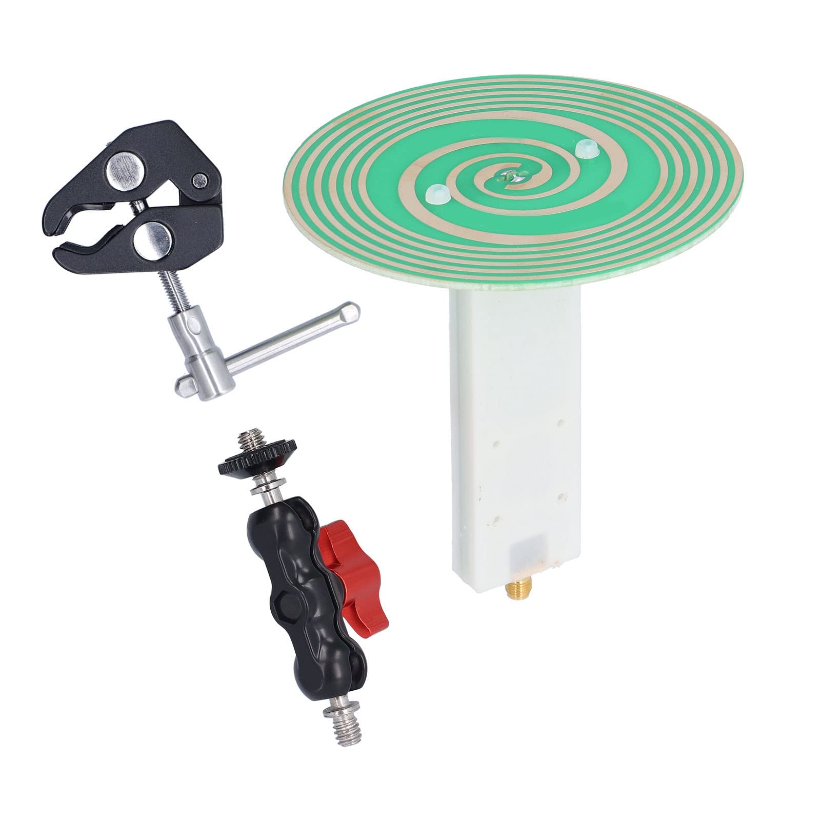 Antenna UWB a banda ultra larga R104 con guadagno 3dBi e porta di montaggio filettata da 1/4 di pollice per attacco treppiede - Design polarizzato circolarmente, gamma di
