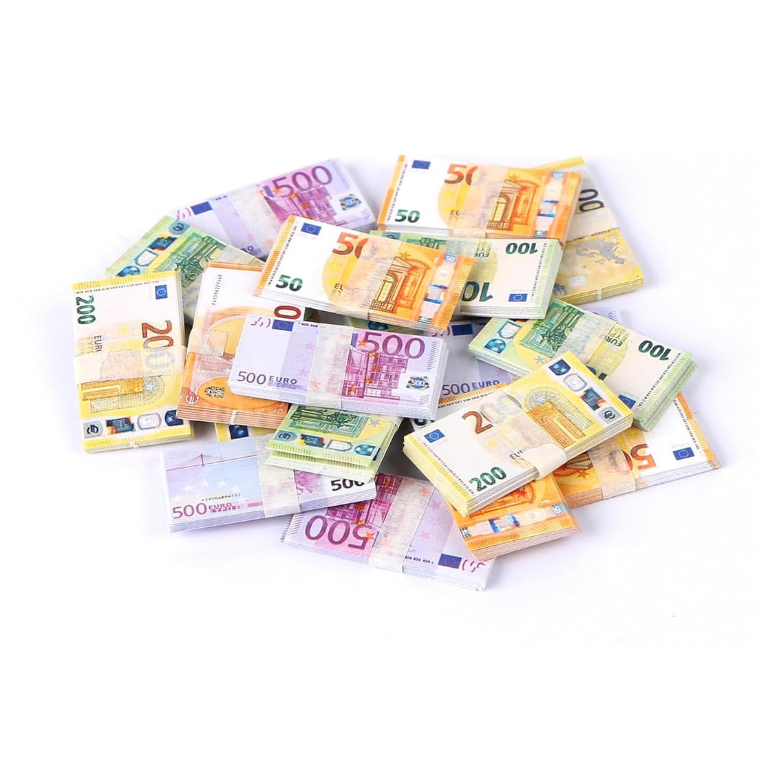 KEQAR 300유로 미니어처 지폐 인형집 장식 50유로, 100유로, 200유로, 500유로 어린이 교육용  장난감-Freehip.co.kr