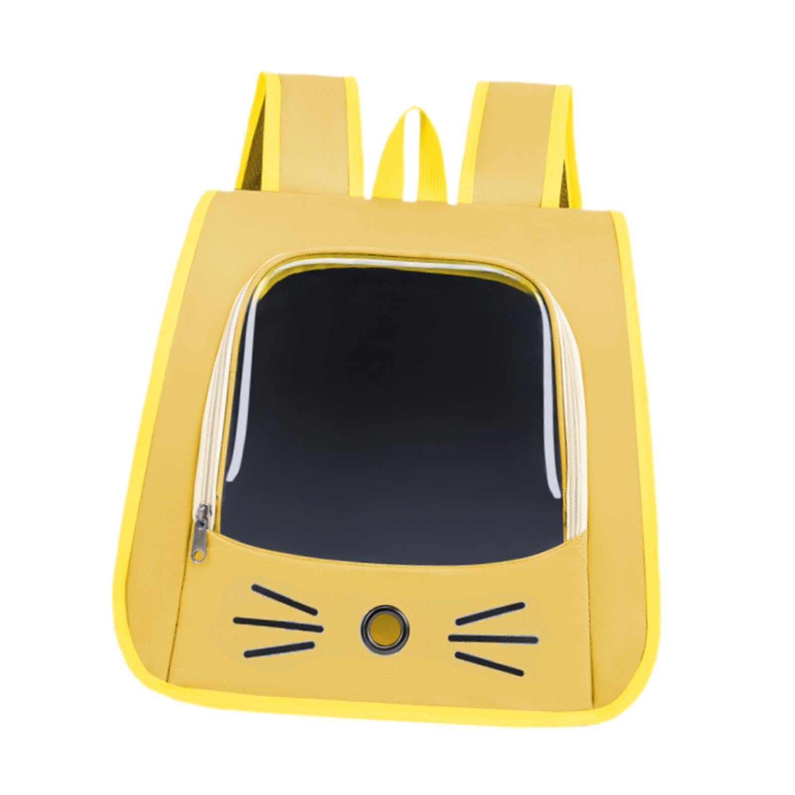 Mochila para mascotas para caminatas al aire libre con amplio espacio color amarillo