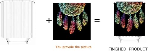 Miniatura 2 de Cortinas de ducha personalizadas para baño, cortinas de baño personalizadas, añade tus propios diseños, elegantes y divertidas cortinas de bañera