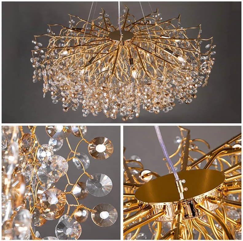 Modern Villa Dining Living Room Ceiling Chandelier Luxury Interior Decoration Crystal Pendant Lamp Gold Lighting Fixtures,for Decoration