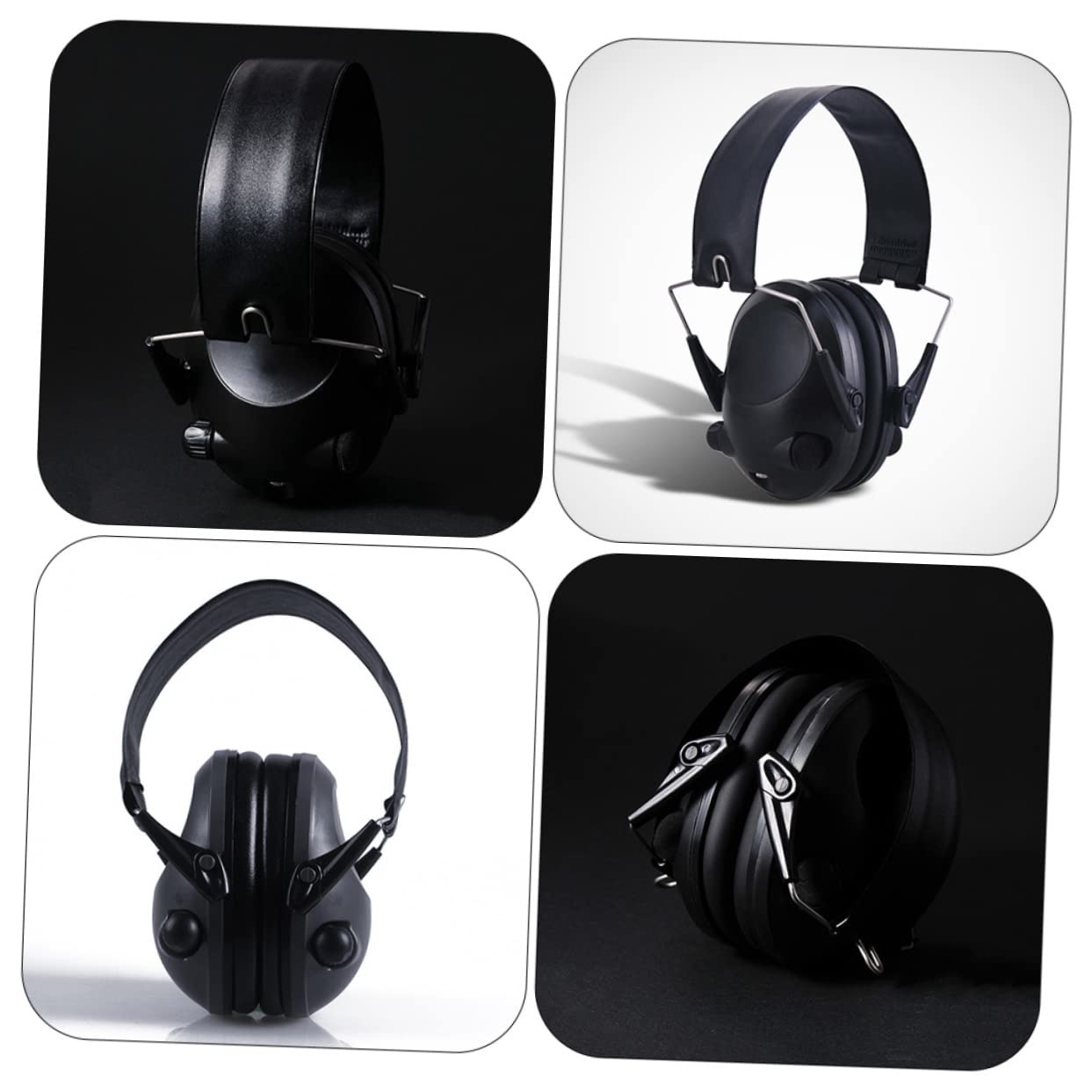 Protección Auditiva Electrónica Ajustable Negra Abs 21db | Diadema Regulable, Captación de Sonido, Cascos Cancelacion Ruido para Tiro