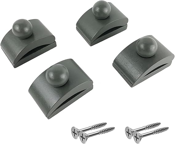 Precision Quilting Tools 4 Pcs Premium Wall Tapestry Hanger, Durable Small Tapestry Wall Hanging Clips with 4 Screws for Easy Display - Quilting Supplies - Wood, 3.25 x 2 Inches - Grey Finish