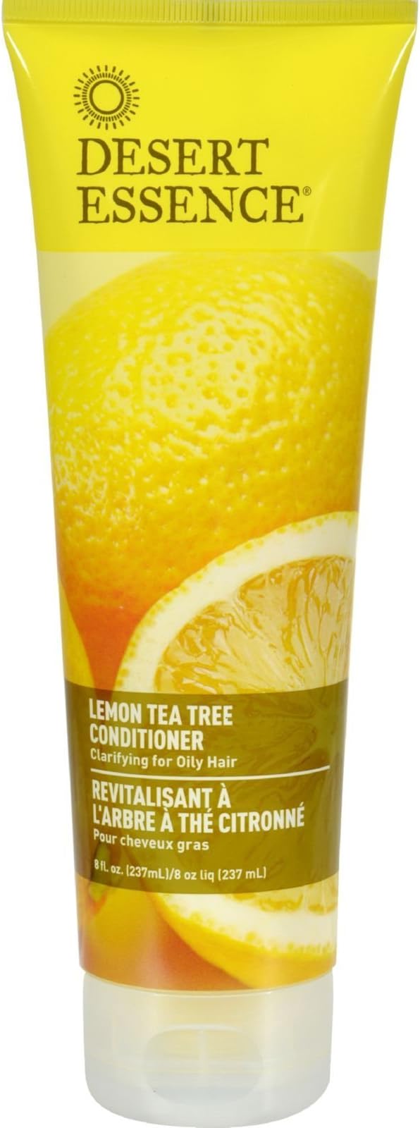 Desert Essence Conditioner, Lemon Tea Tree, Clarifying Provitamin B5, Organic Lemon Peel Extract & Nourishing Aloe - Purifying, Moisturizing, Soothing - Vegan, Sulfate-Free, Cruelty-Free - 8oz