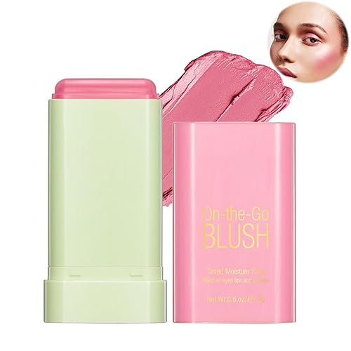 Barra de rubor en crema multiusos, varita de belleza de rubor monocromático para tinte de mejillas y labios, barra hidratante sólida, colorete de