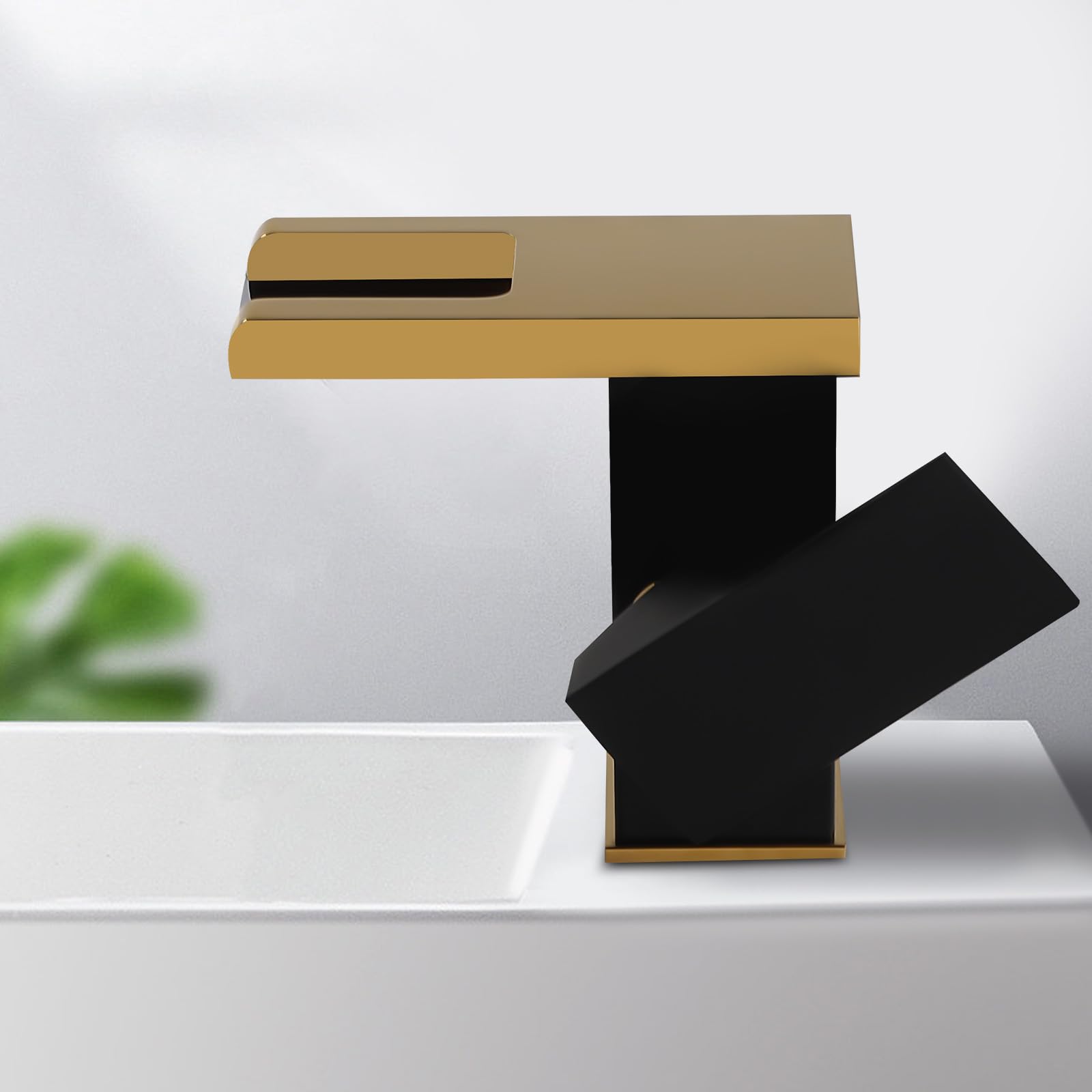 Rubinetto a LED a 3 colori, G1/2", a cascata in acciaio inox, con 2 tubi per bagno, cucina, docce