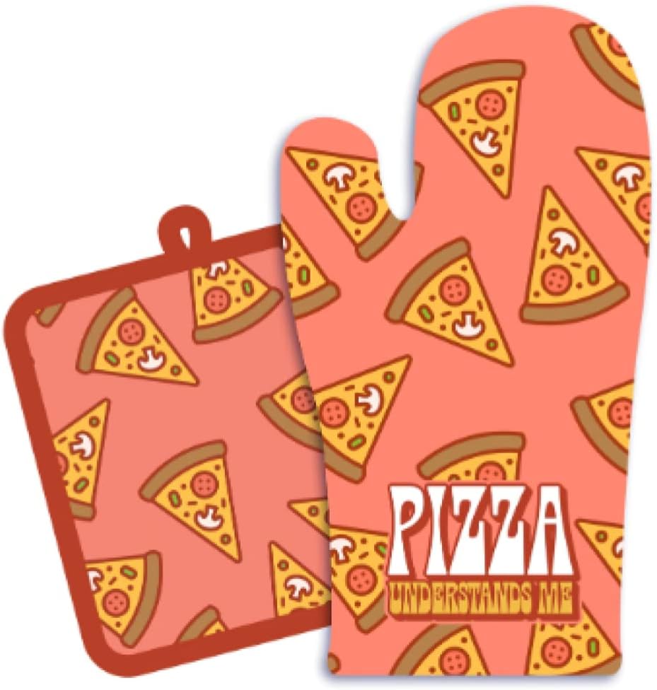 Living Royal Pizza Oven Mitt and Potholder Set Home & Kitchen