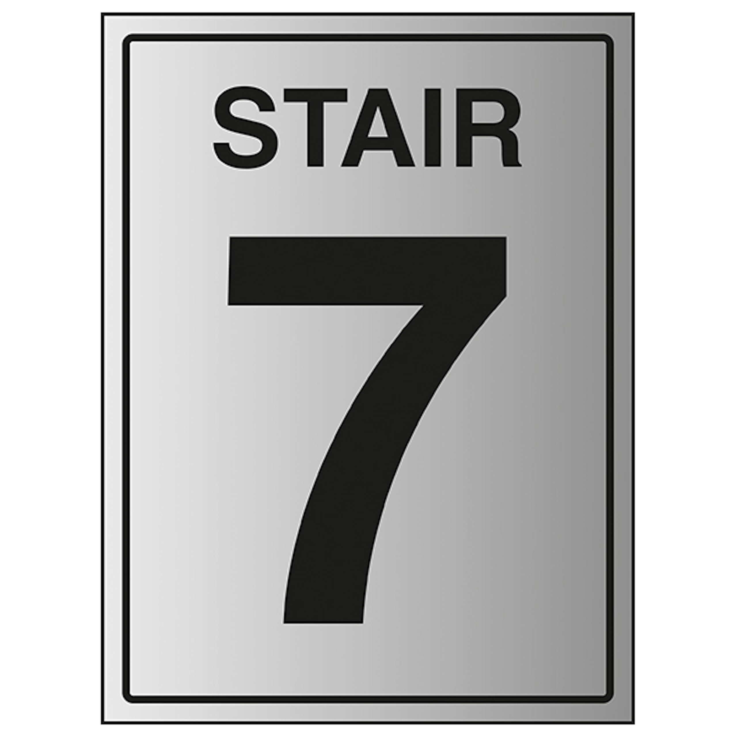 V Safety Stair 7 200 x 300 mm - 1.6mm Aluminium Effect Rigid Plastic Safety Sign