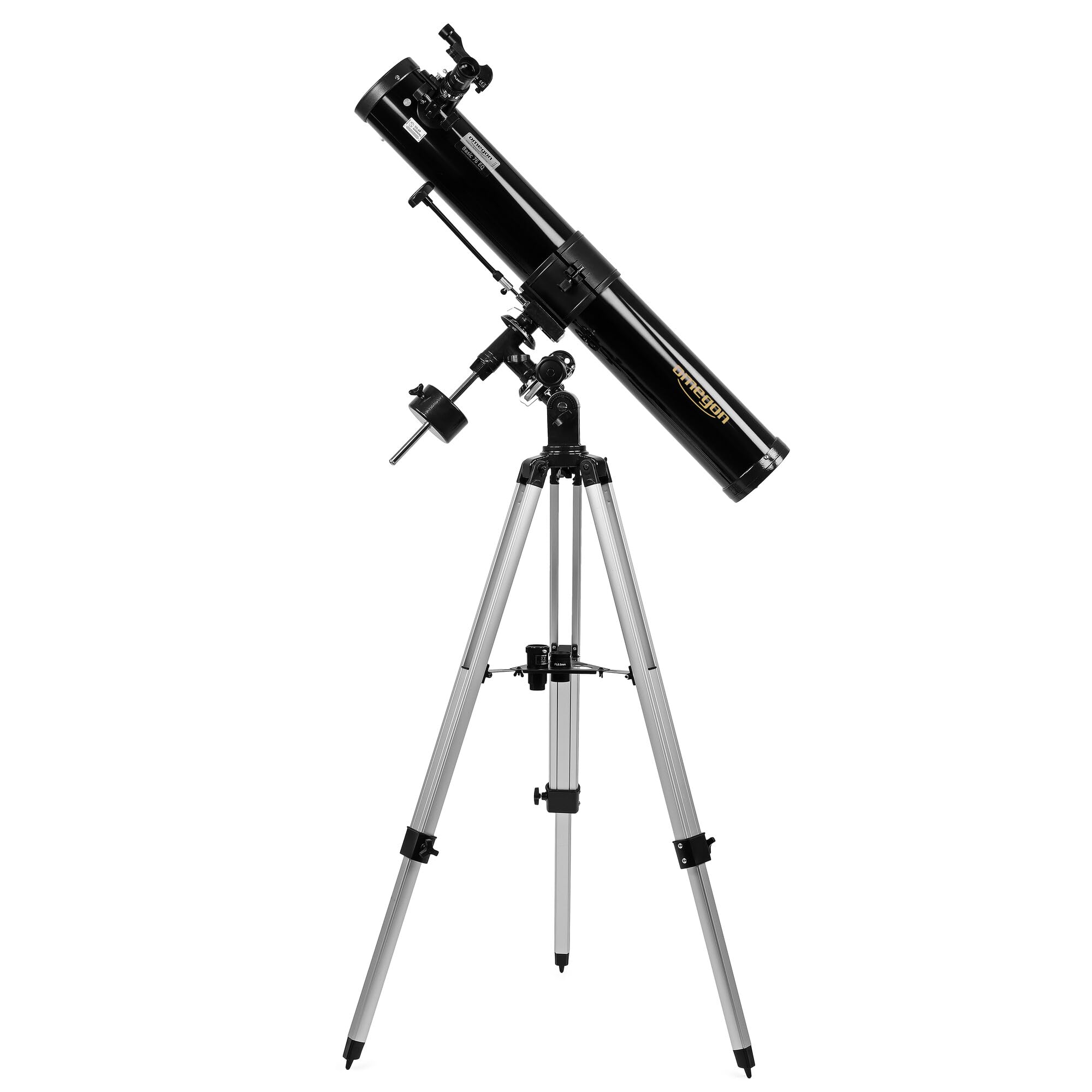 Telescopio Omegon N 76/900 EQ-2 | Telescopio a specchio Newton | Precisa montatura EQ-2 | Per luna e pianeti | Accessori completi inclusi | Adatto anche per principianti e astronomi amatoriali