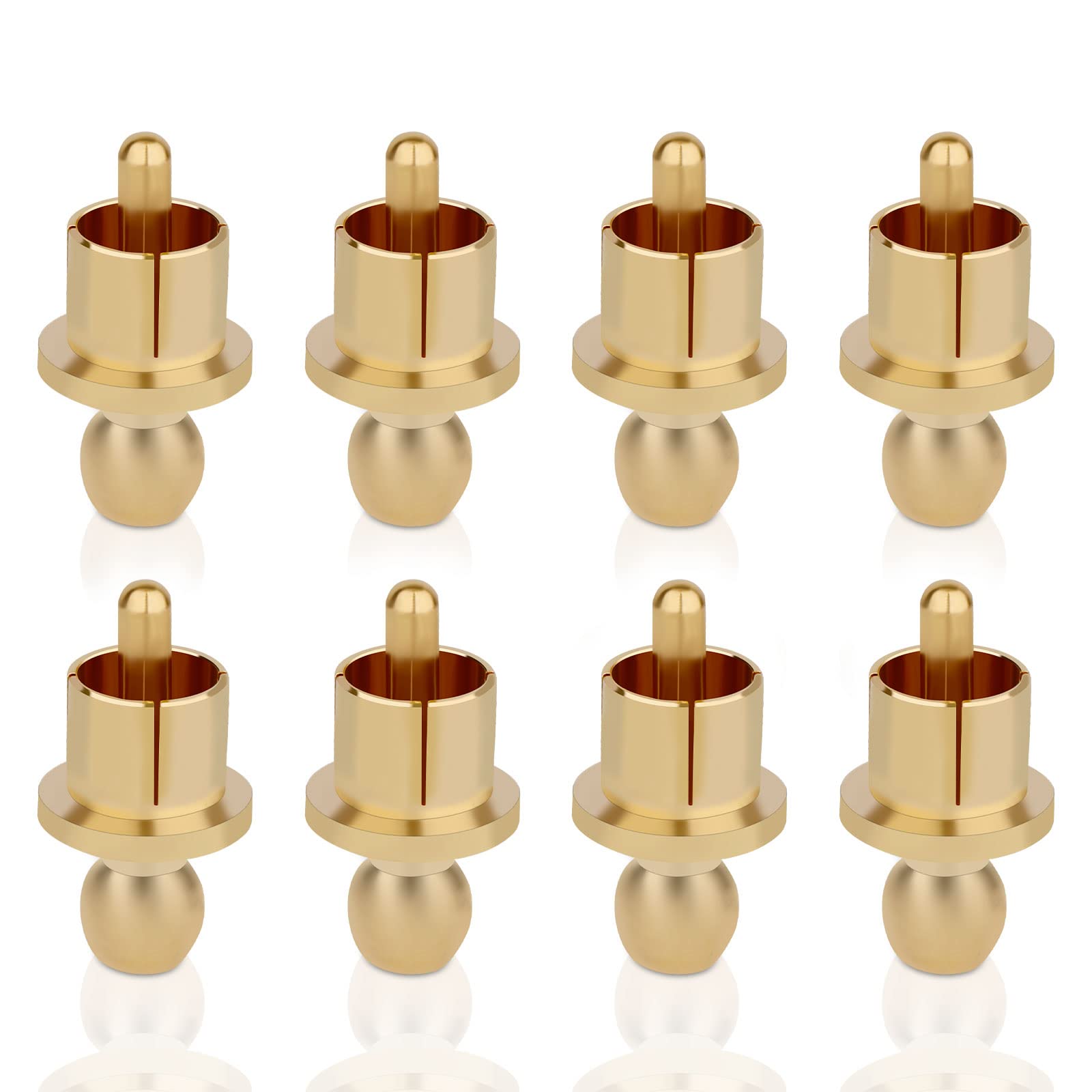 Monosaudio RCA Male Plugs RCA Dust Caps, 8Pcs RCA Shorting Plugs Shileding Caps, Detachable Center Pin Noise Stopper Dust Proof Protectors for Audio,Speakers,Subwoofers,Amplifier(Gold Plated)