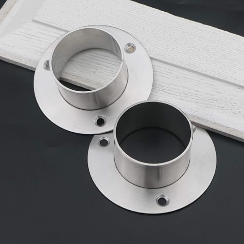 Miniatura 3 de 4 soportes de brida de acero inoxidable para barra de armario de diámetro interior de 2 pulgadas (2.008 in) de tubo de acero