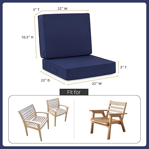 Vista 44 de Favoyard Juego de cojines de asiento profundo para patio, 24 x 24 pulgadas, impermeables, para muebles de patio, con funda extraíble y resistente a