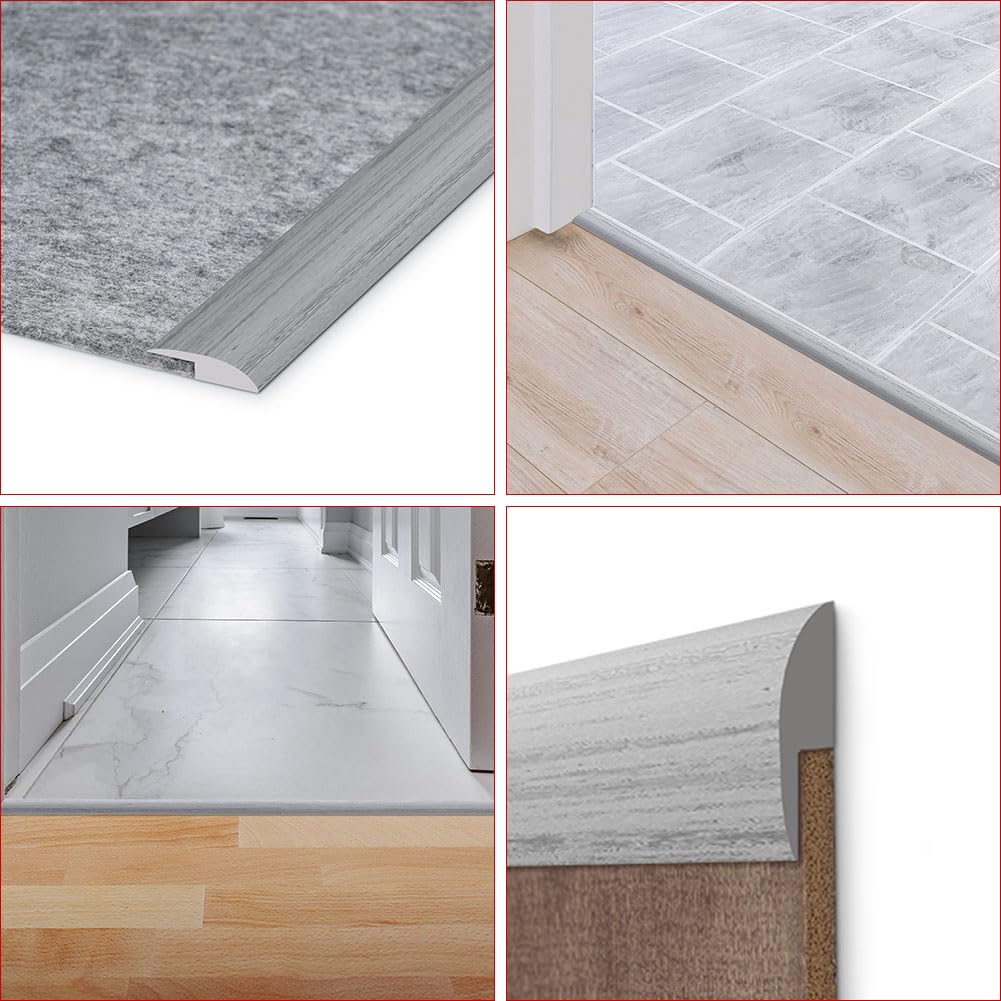 Flintronic Profil przejściowy samoprzylepny, 2 m x 3 cm PVC listwa podłogowa, listwa przejściowa podłogowa, bez wiercenia, listwa maskująca do płytek, drewna, laminatu, wyrównanie wysokości 3 cm