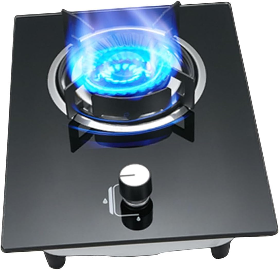 Estufa de Gas Portátil 1 Puesto, 4.0KW, Vidrio Templado Negro