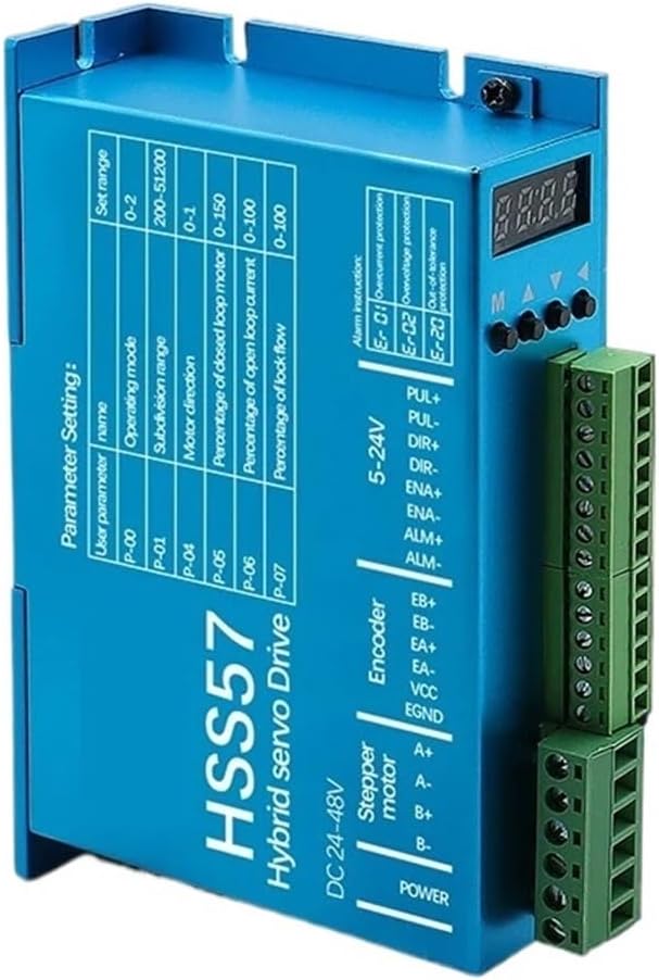 HSS57 Stepper Motor Drive Digital Display 0-200khz AC20-80V or DC 24-50V Encoder 1000 Lines 6.0A Suit for Nema23 Stepper Motor