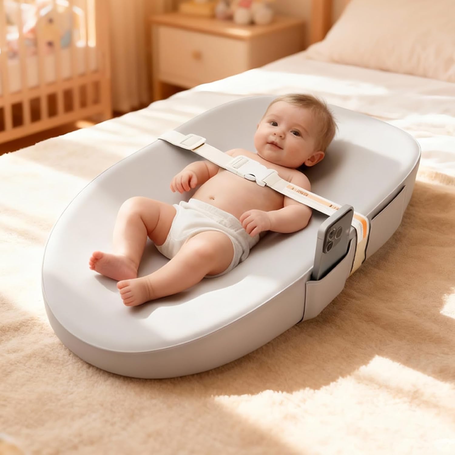 2 Portable Infant Changing Station Contoured PU Secure Design for Home & On-The-Go Portable Changing Mat