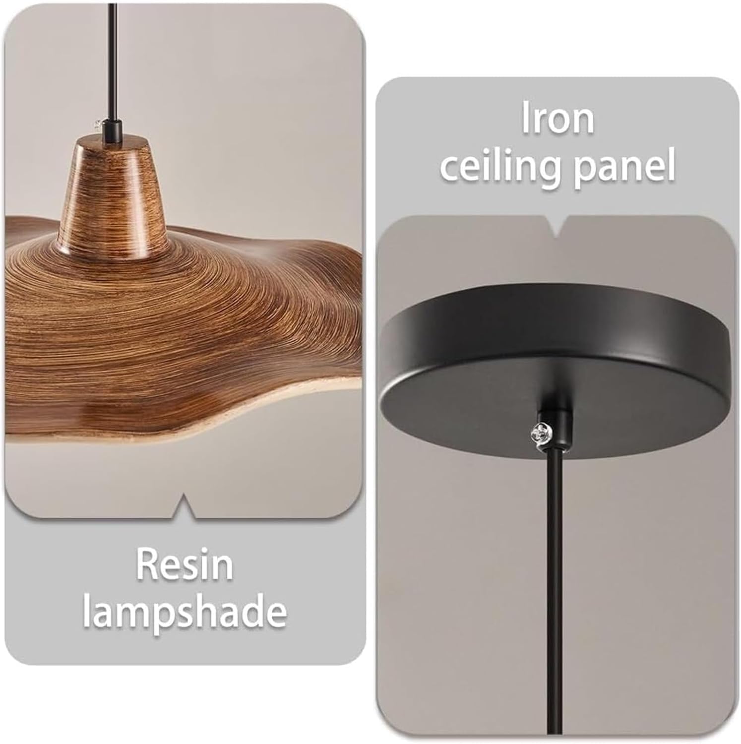 Wyspa Kuchnia Żyrandol Wiszący z żywicy Abażur - Retro Lampa Wisząca Do Wejścia, Jadalni, Studium (Mały)